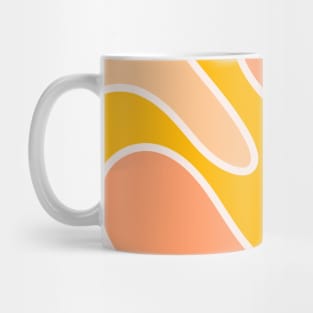 Retro 70s Sun Yellow Swirl Pattern Mug